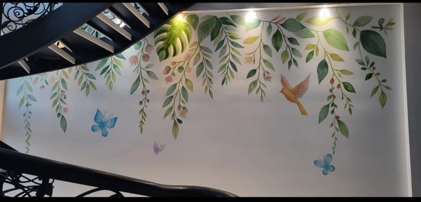Mural in a private home living room