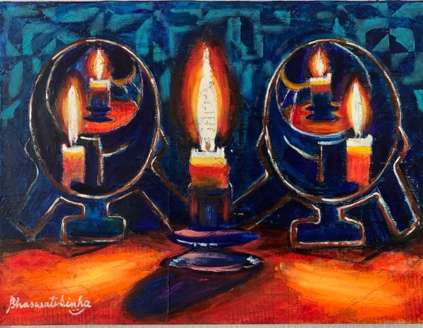 'Reflections' — original mixed media painting