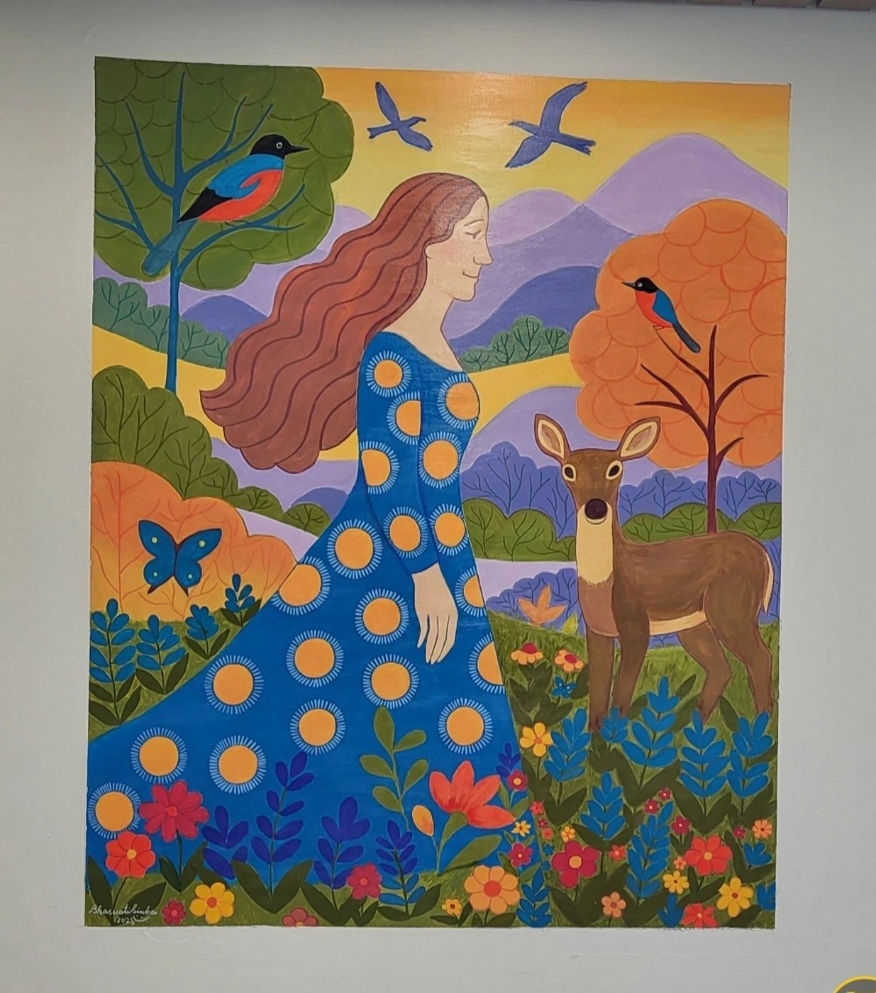 Mural by Bhaswati Sinha at the UT Center of Brain Health